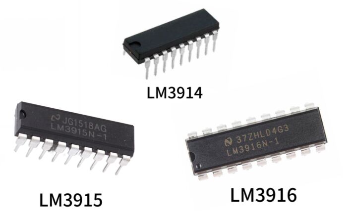The difference between LM3914, LM3915 and LM3916