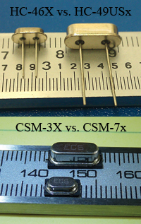 HC-46X and CSM-3X Quartz Crystals