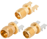 RF/Coaxial PCB Edge Launch Connectors with Legs
